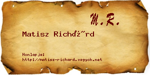 Matisz Richárd névjegykártya