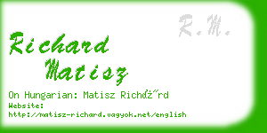 richard matisz business card